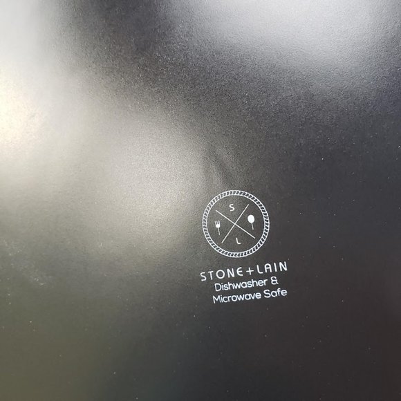 NEW Stone Lain 2 Piece Plates Stoneware Dinnerware Blue and Black Dishwasher an - Picture 5 of 7